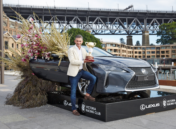 Lexus Brand Ambassador Corey Brown with the Lexus LC and Melbourne Cup